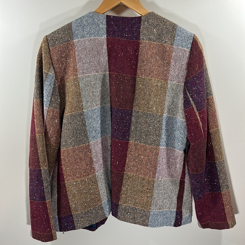 Willow Ridge Blazer Jacket Tweed Autumnal Plaid Wool Blend Vintage - Picture 7 of 8